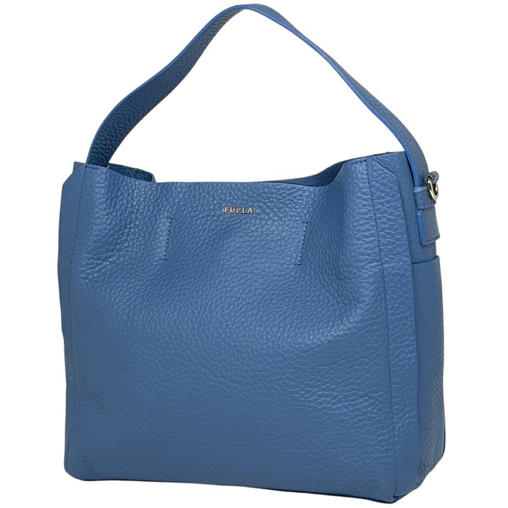 Furla Capriccio Hobo Shoulder Bag Leather Blue